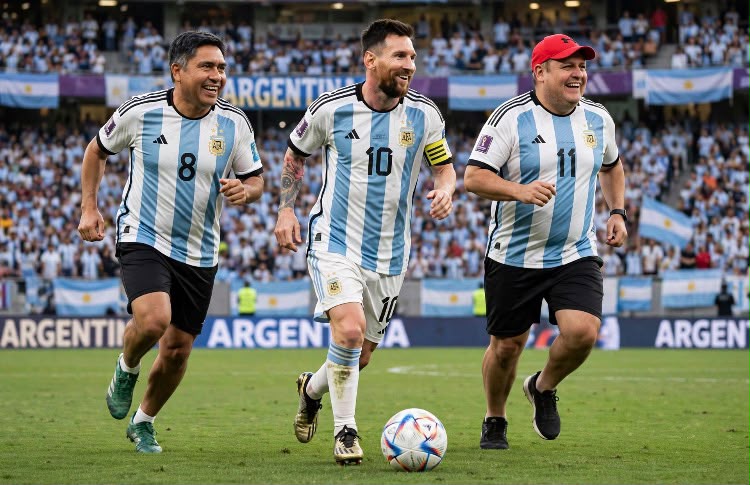 Carlos, Messi y Antonio jugando el Mundial de Qatar