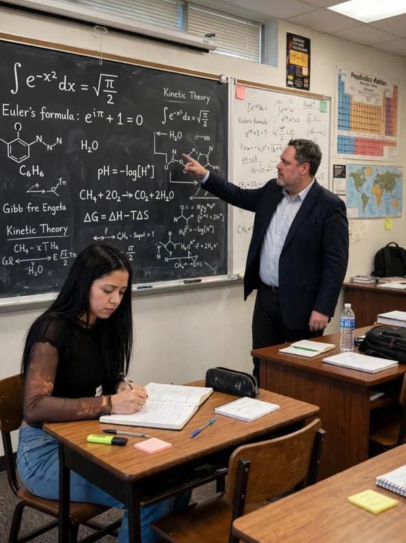 Carlos explicando química avanzada