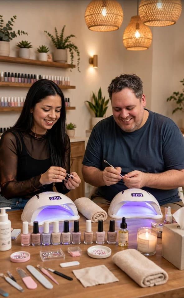 Carlos haciendo manicura